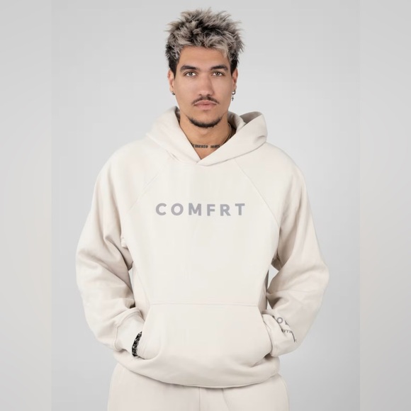 NWOT Comfrt Tranquil Hoodie (Viral Weighted Hoodie) - Cotton/Cream - Unisex - Picture 2 of 7